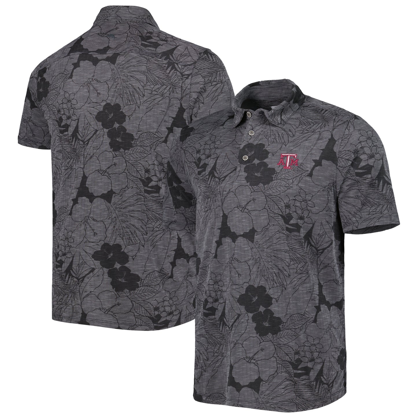 Men's Tommy Bahama Black Texas A&M Aggies Miramar Blooms Polo