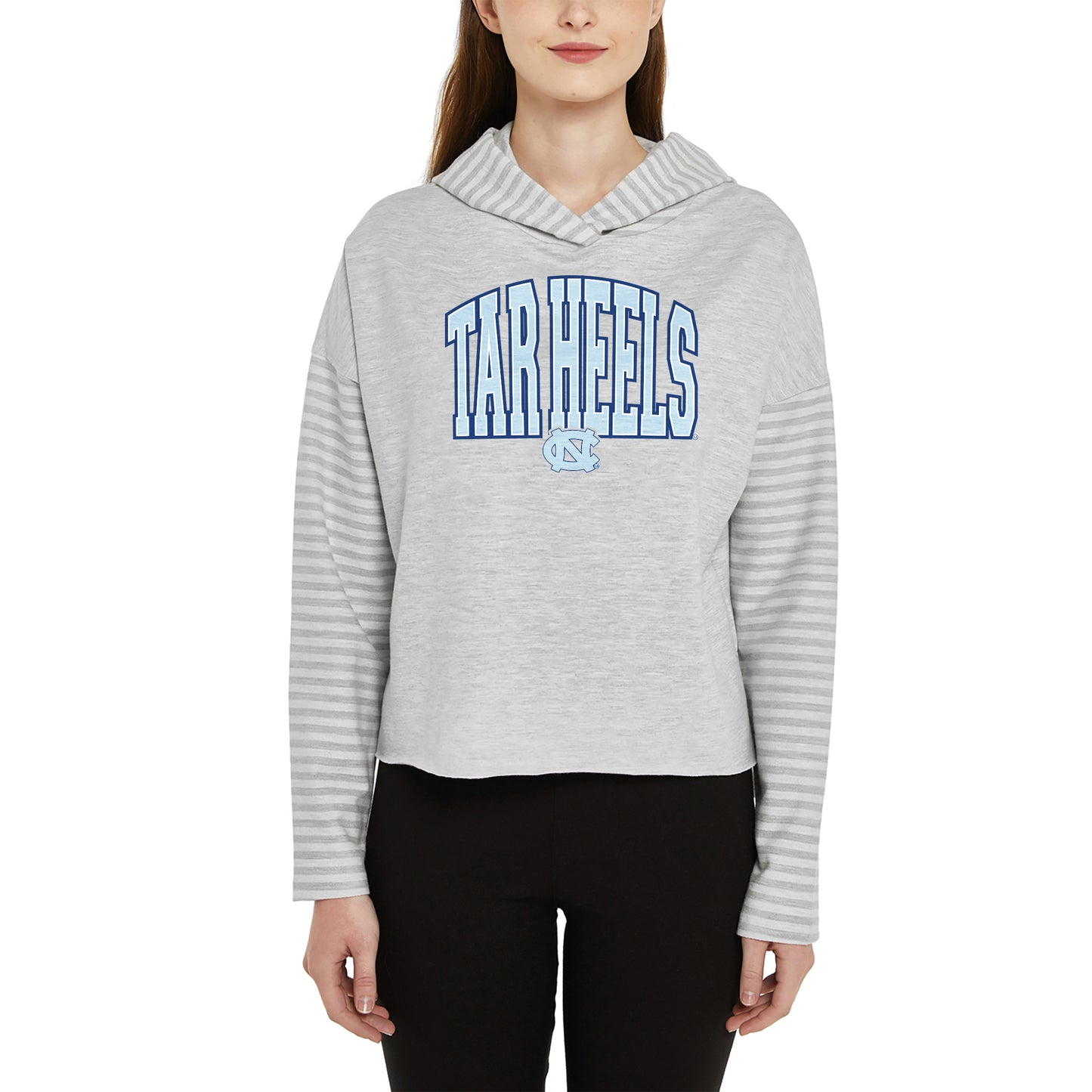 Women's Concepts Sport Gray North Carolina Tar Heels Incense Terry Long Sleeve Hoodie T-Shirt