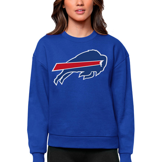 Women's Antigua Royal Buffalo Bills Victory Logo Pullover Sweatshirt