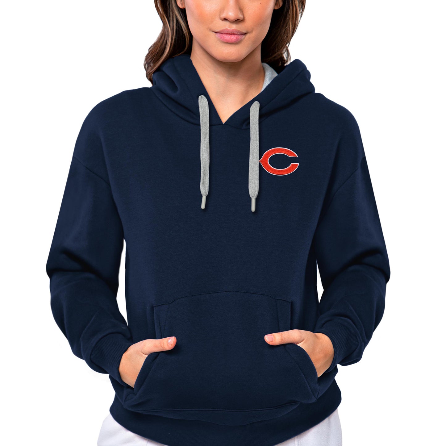 Women's Antigua Navy Chicago Bears Victory Pullover Hoodie