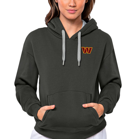 Women's Antigua Charcoal Washington Commanders Victory Pullover Hoodie