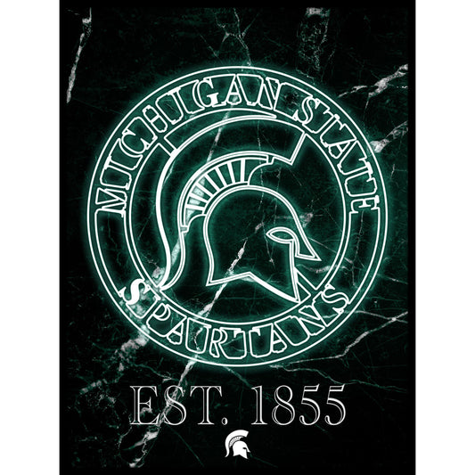 Black Michigan State Spartans 12'' x 16'' Framed Circle Logo Print