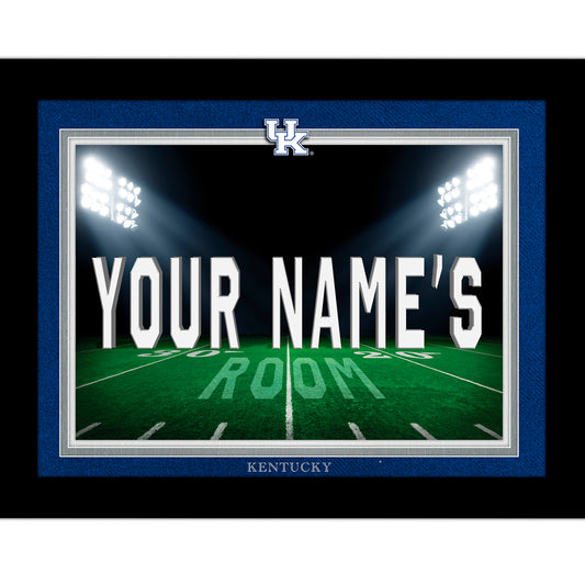 Black Kentucky Wildcats 12'' x 16'' Personalized Framed Field Spotlight Print