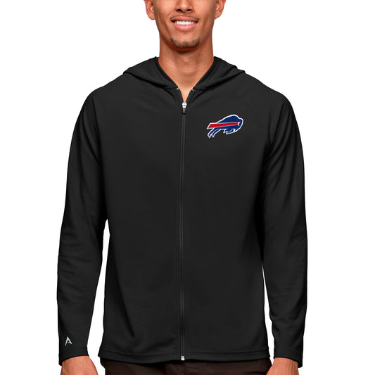 Men's Antigua Black Buffalo Bills Logo Legacy Full-Zip Hoodie