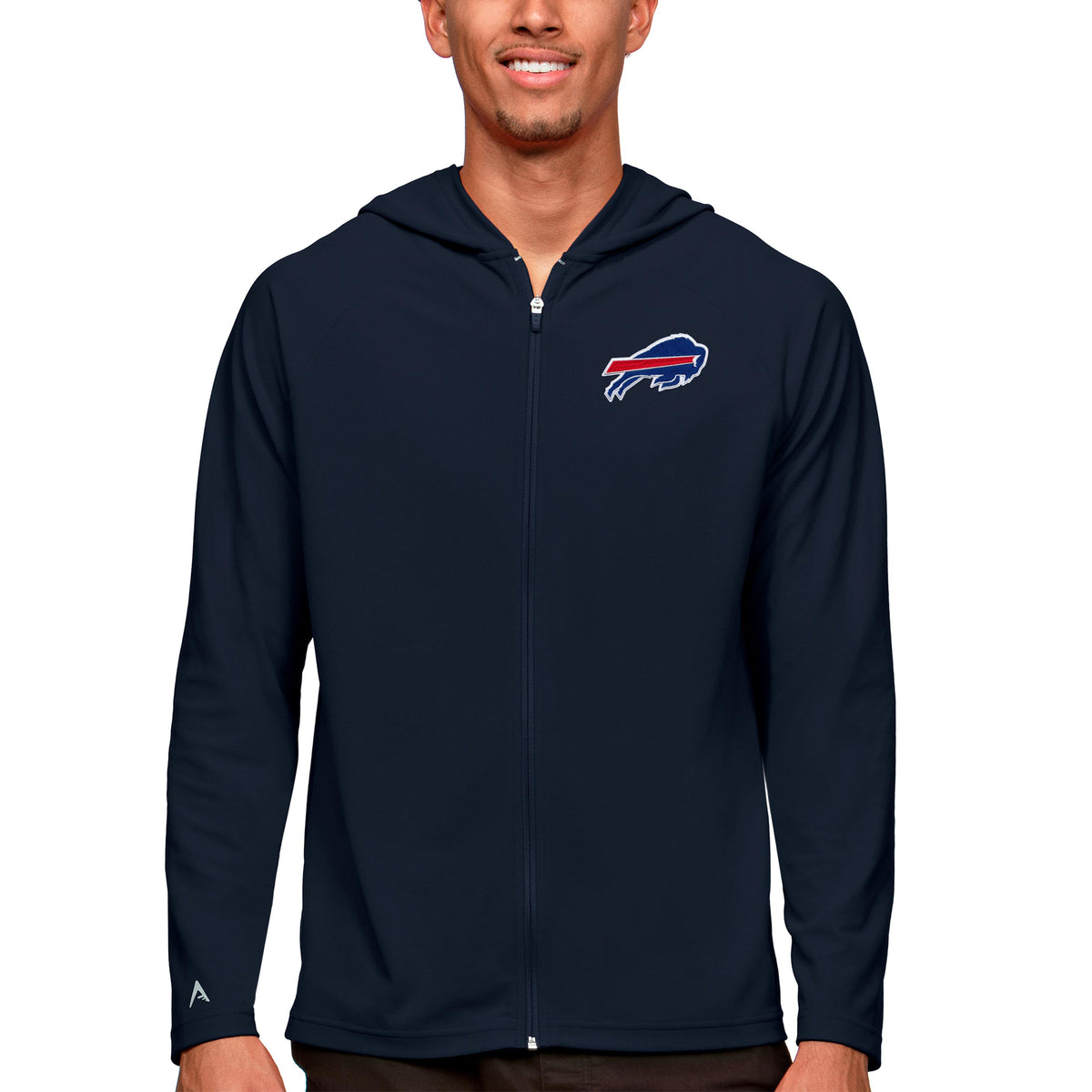 Men's Antigua Navy Buffalo Bills Logo Legacy Full-Zip Hoodie