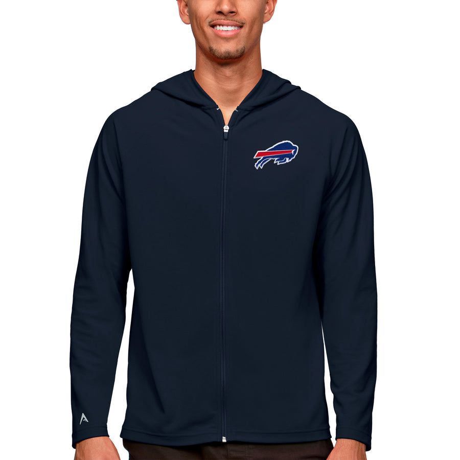 Men's Antigua Navy Buffalo Bills Logo Legacy Full-Zip Hoodie