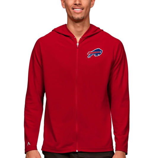 Men's Antigua Red Buffalo Bills Logo Legacy Full-Zip Hoodie