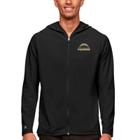 Men's Antigua Black Los Angeles Chargers Logo Legacy Full-Zip Hoodie