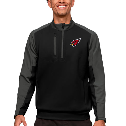 Men's Antigua Black Arizona Cardinals Team Quarter-Zip Pullover Top