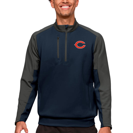 Men's Antigua Navy Chicago Bears Team Quarter-Zip Pullover Top
