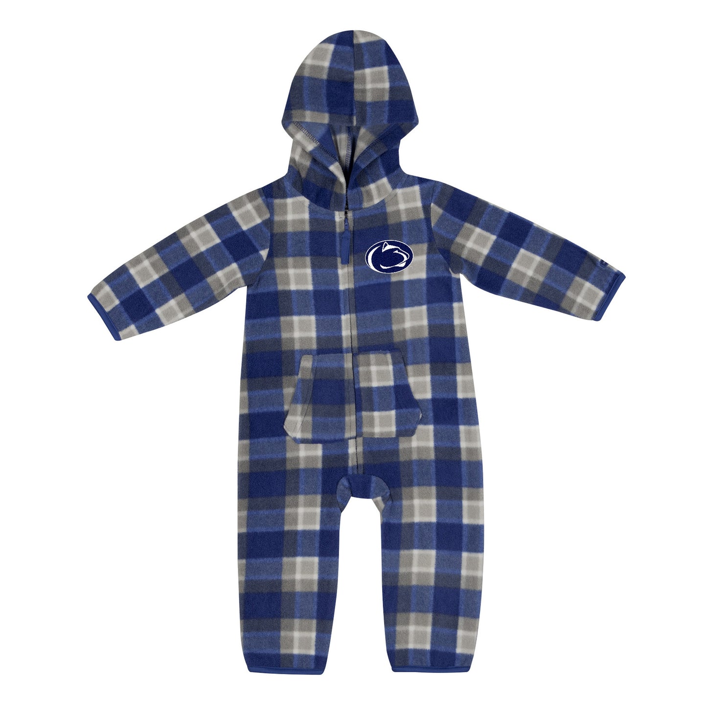 Infant Colosseum Navy/Gray Penn State Nittany Lions Farays Plaid Full-Zip Hoodie Jumper