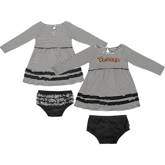 Girls Infant Colosseum Black Texas Longhorns Whoville Dress & Bloomer Set