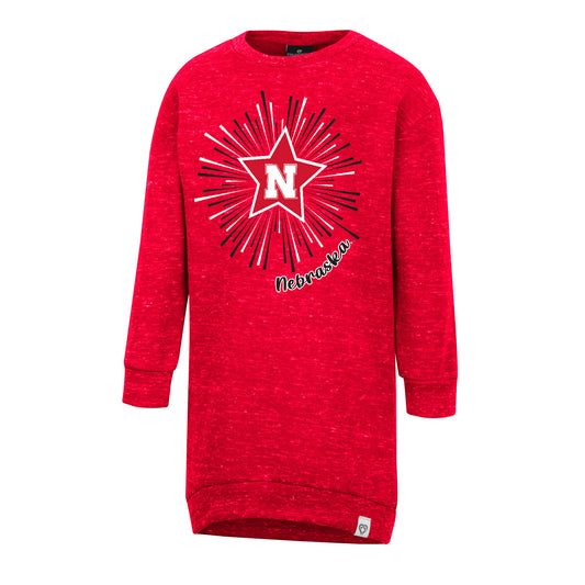 Girls Toddler Colosseum Scarlet Nebraska Huskers Cindy Lou Sweatshirt Dress