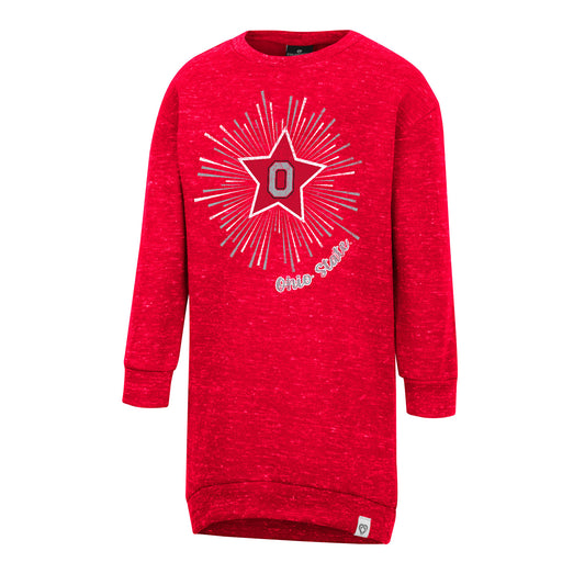 Girls Toddler Colosseum Scarlet Ohio State Buckeyes Cindy Lou Sweatshirt Dress