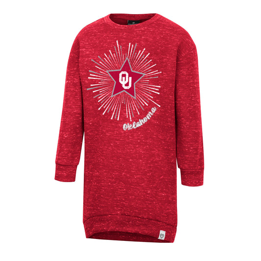 Girls Toddler Colosseum Crimson Oklahoma Sooners Cindy Lou Sweatshirt Dress