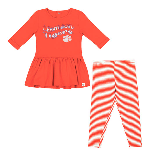 Girls Toddler Colosseum Orange Clemson Tigers Grinch Long Sleeve Top & Leggings Set