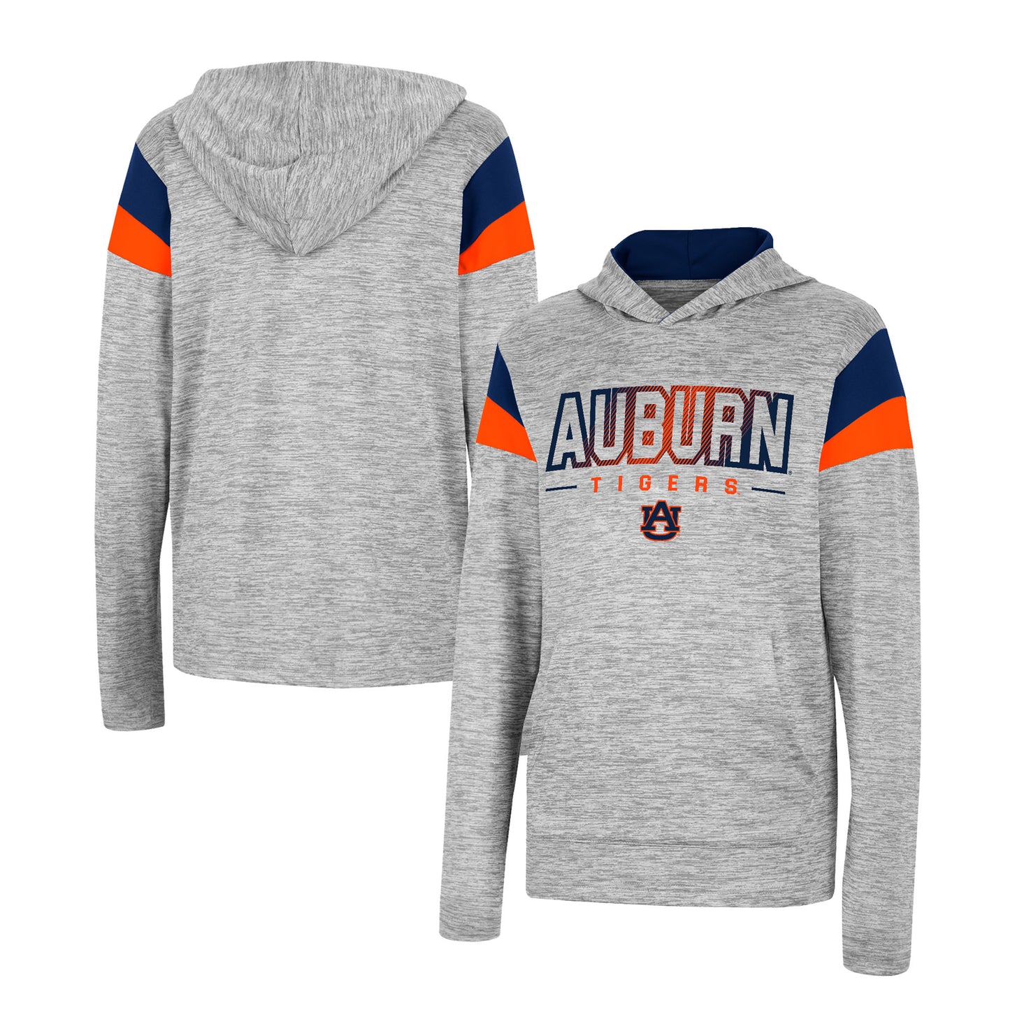 Youth Colosseum Heather Gray Auburn Tigers Tartookas Long Sleeve Hoodie T-Shirt