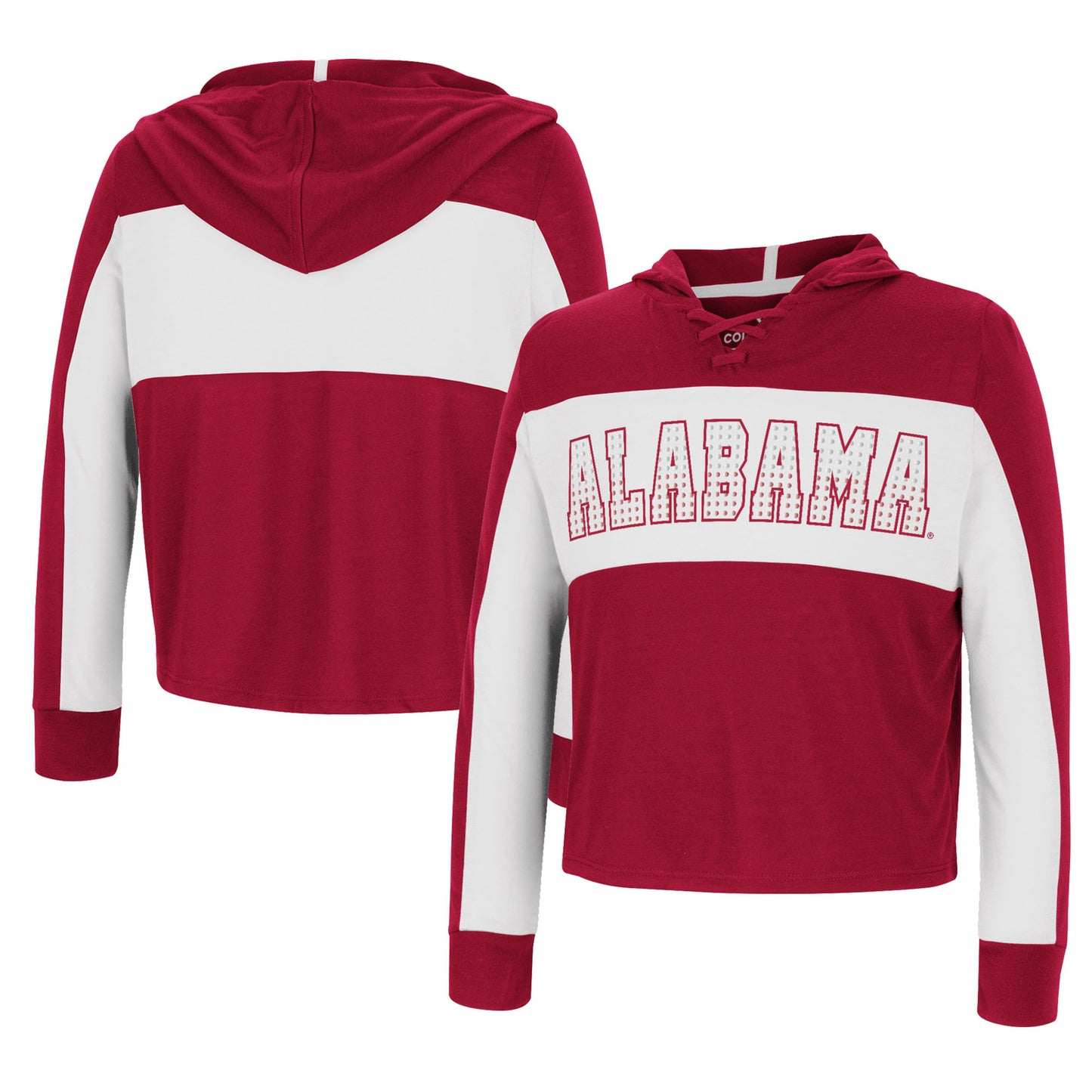 Girls Youth Colosseum Crimson Alabama Crimson Tide Galooks Hoodie Lace-Up Long Sleeve T-Shirt