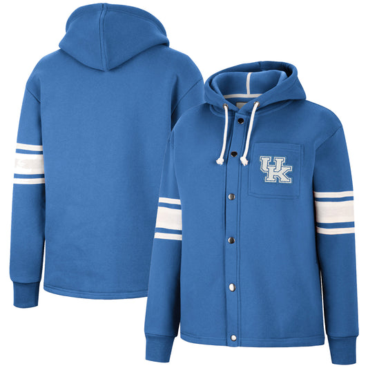 Women's Colosseum Royal Kentucky Wildcats Mia Striped Full-Snap Hoodie Jacket