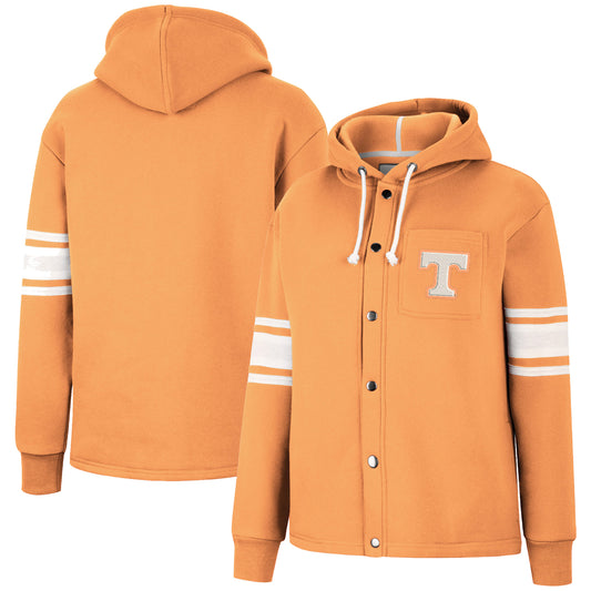 Women's Colosseum Tennessee Orange Tennessee Volunteers Mia Striped Full-Snap Hoodie Jacket