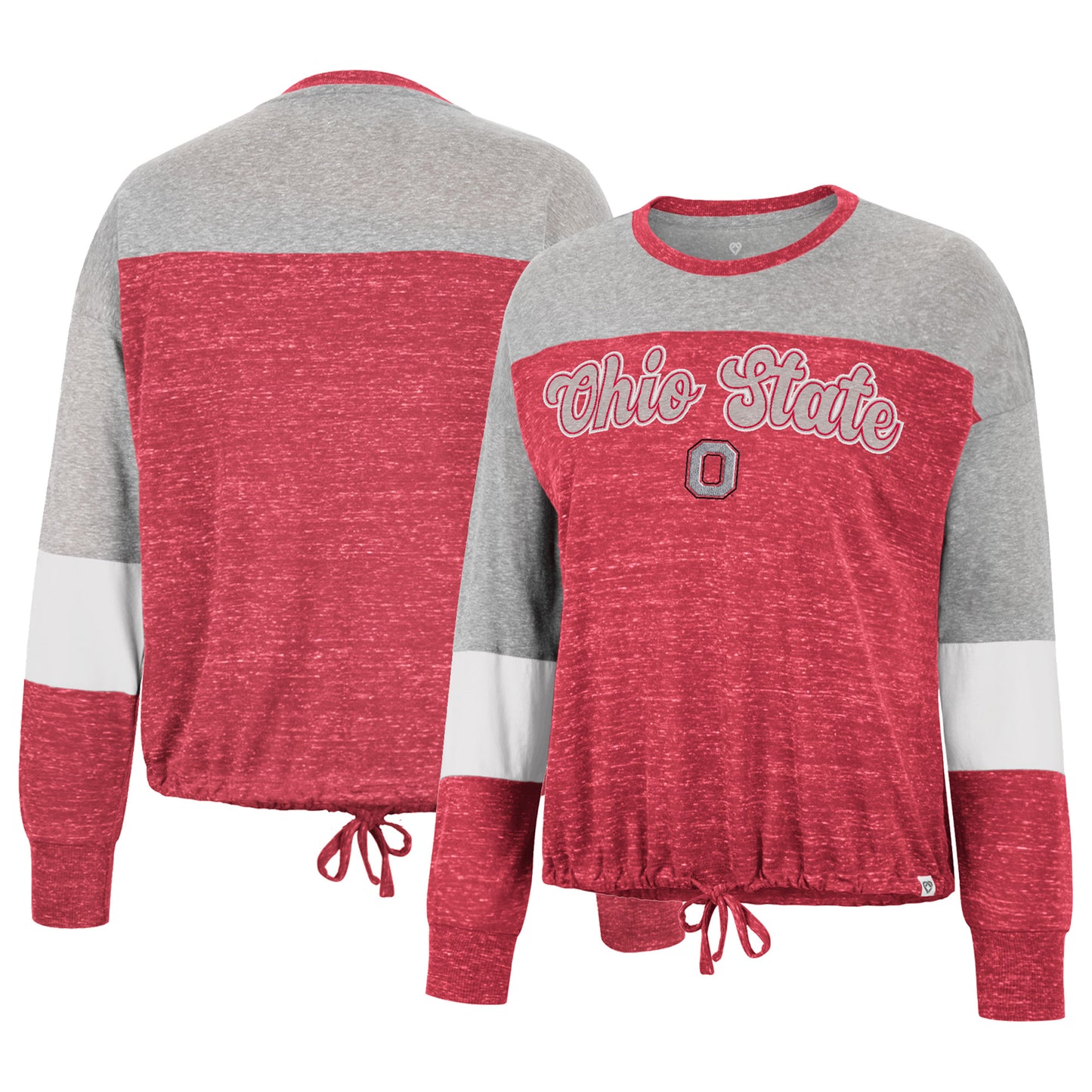 Women's Colosseum Scarlet Ohio State Buckeyes Joanna Tie Front Long Sleeve T-Shirt