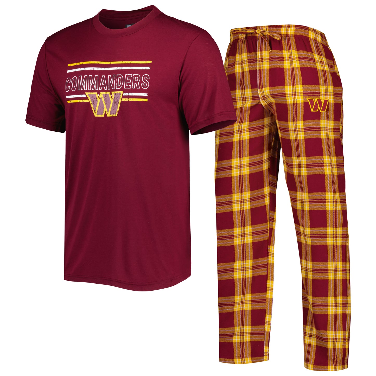 Men's Concepts Sport Burgundy/Gold Washington Commanders Badge Top & Pants Sleep Set