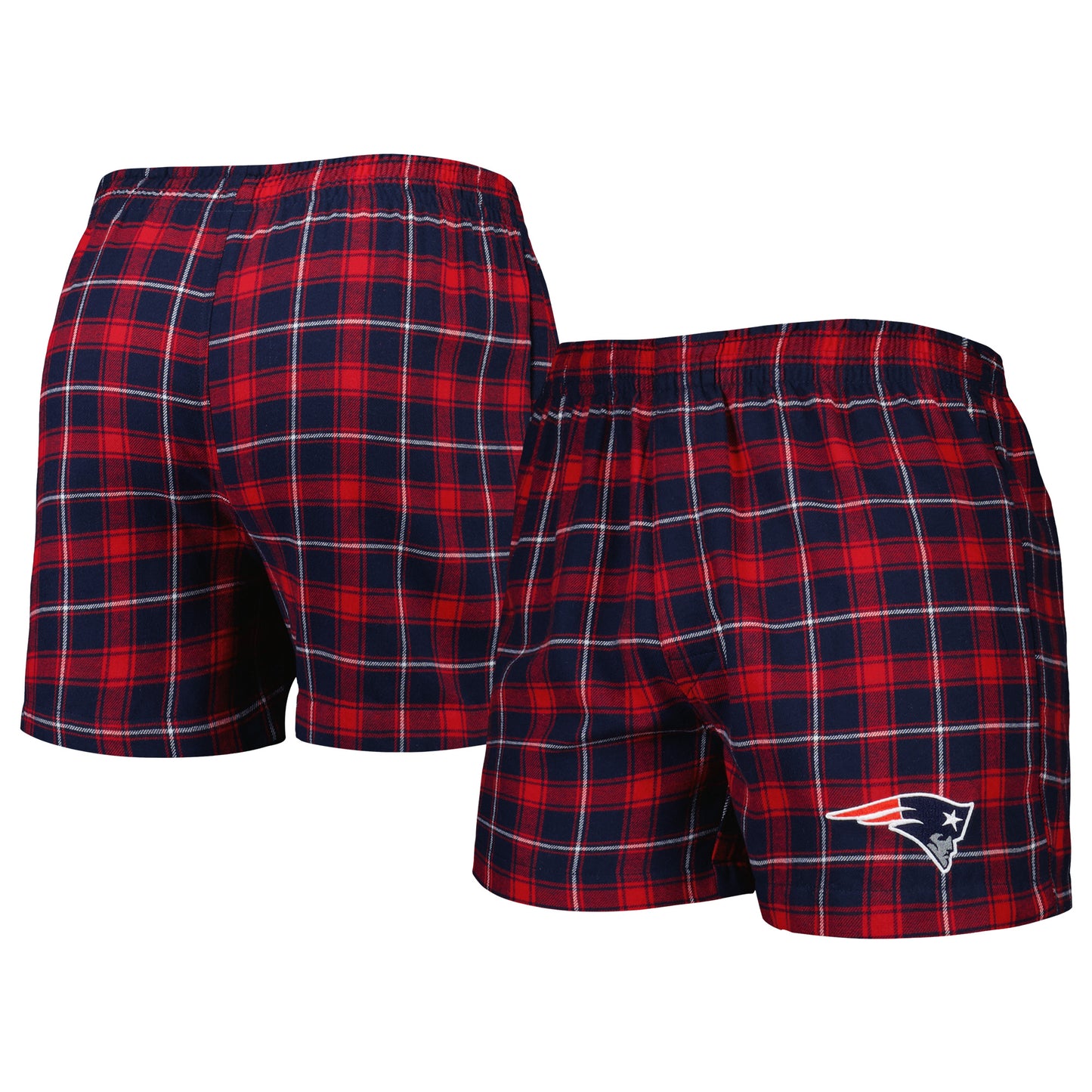 Men's Concepts Sport Navy/Red New England Patriots Ledger Flannel Boxers