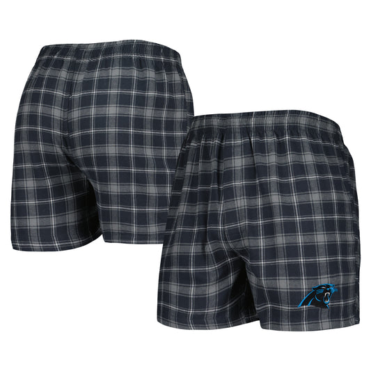 Men's Concepts Sport Charcoal/Gray Carolina Panthers Ledger Flannel Boxers