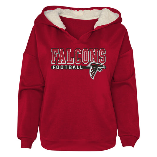 Girls Toddler Red Atlanta Falcons Football Pullover Hoodie