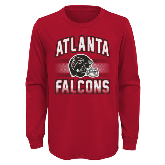 Toddler Red Atlanta Falcons Helmet Long Sleeve T-Shirt