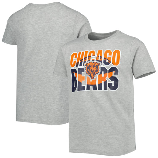 Youth Heather Gray Chicago Bears Football T-Shirt