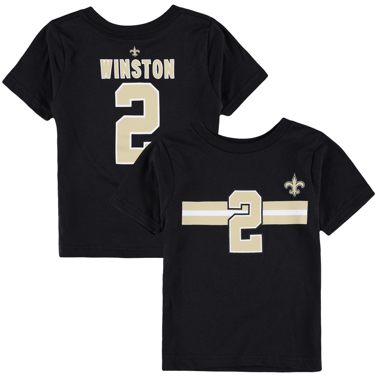 Toddler Jameis Winston Black New Orleans Saints Player Name & Number T-Shirt