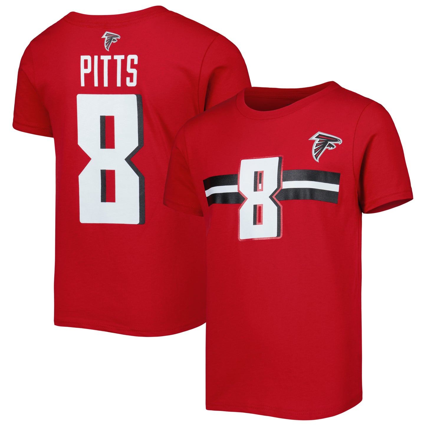 Youth Kyle Pitts Red Atlanta Falcons Player Name & Number T-Shirt