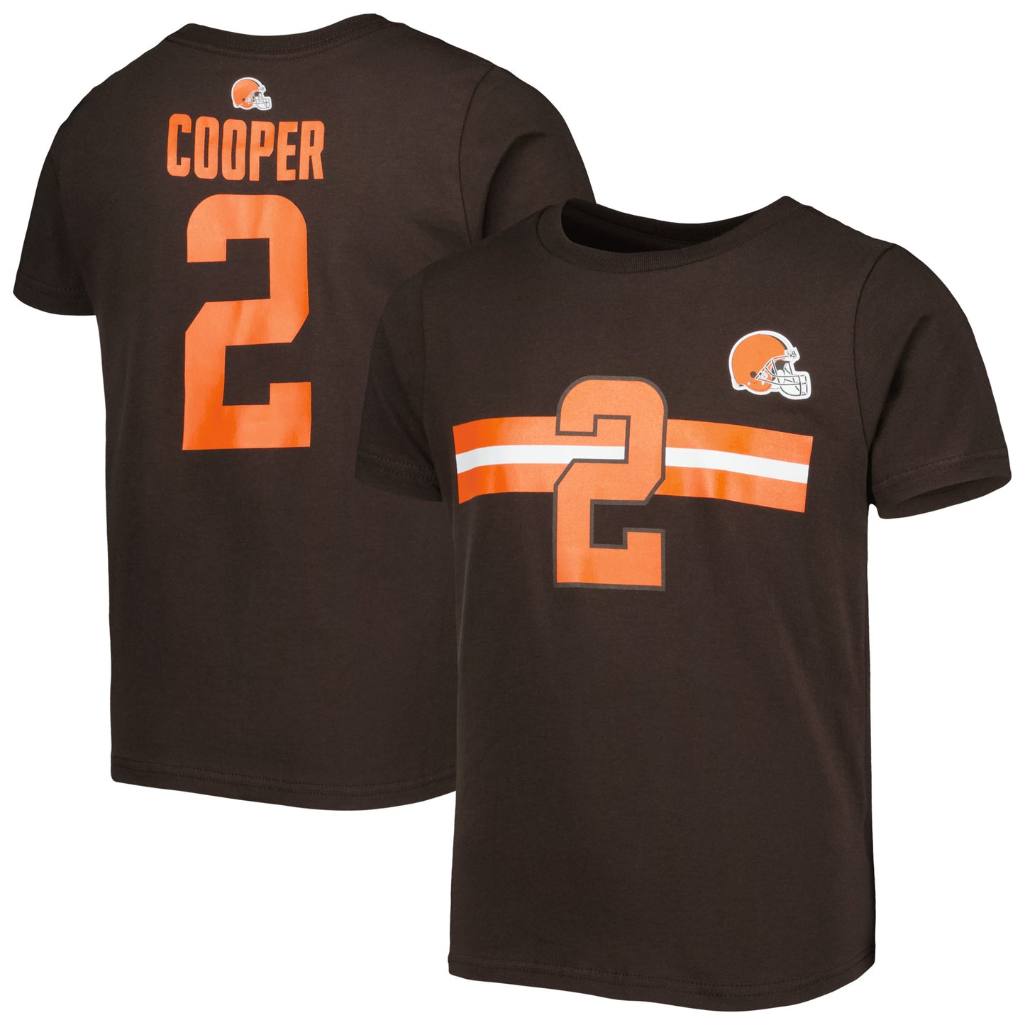 Youth Amari Cooper Brown Cleveland Browns Player Name & Number T-Shirt