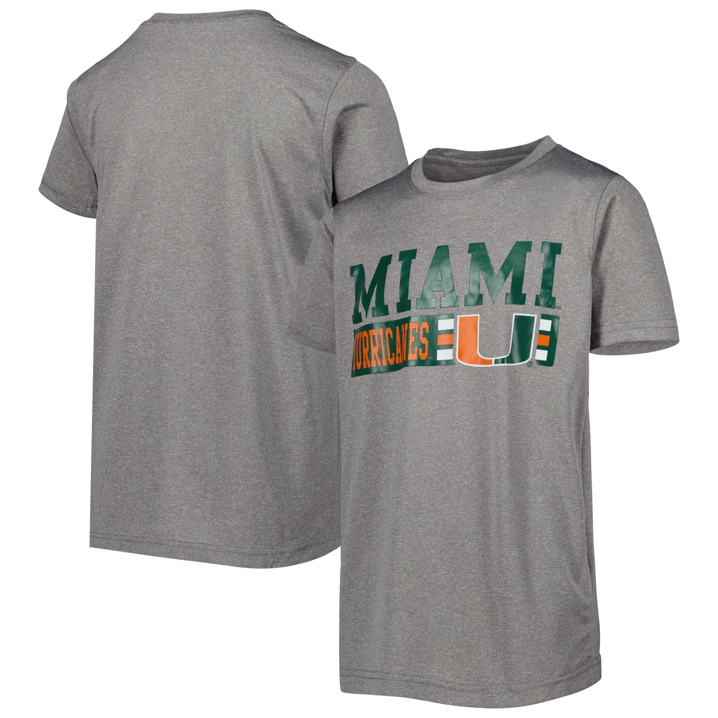 Youth Gray Miami Hurricanes Logo Team T-Shirt