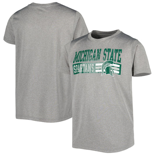 Youth Gray Michigan State Spartans Logo Team T-Shirt