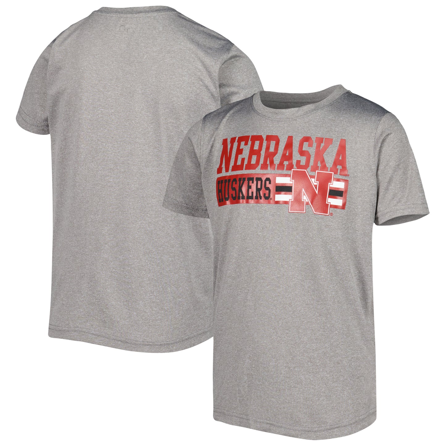 Youth Gray Nebraska Huskers Logo Team T-Shirt