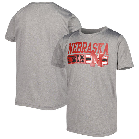 Youth Gray Nebraska Huskers Logo Team T-Shirt