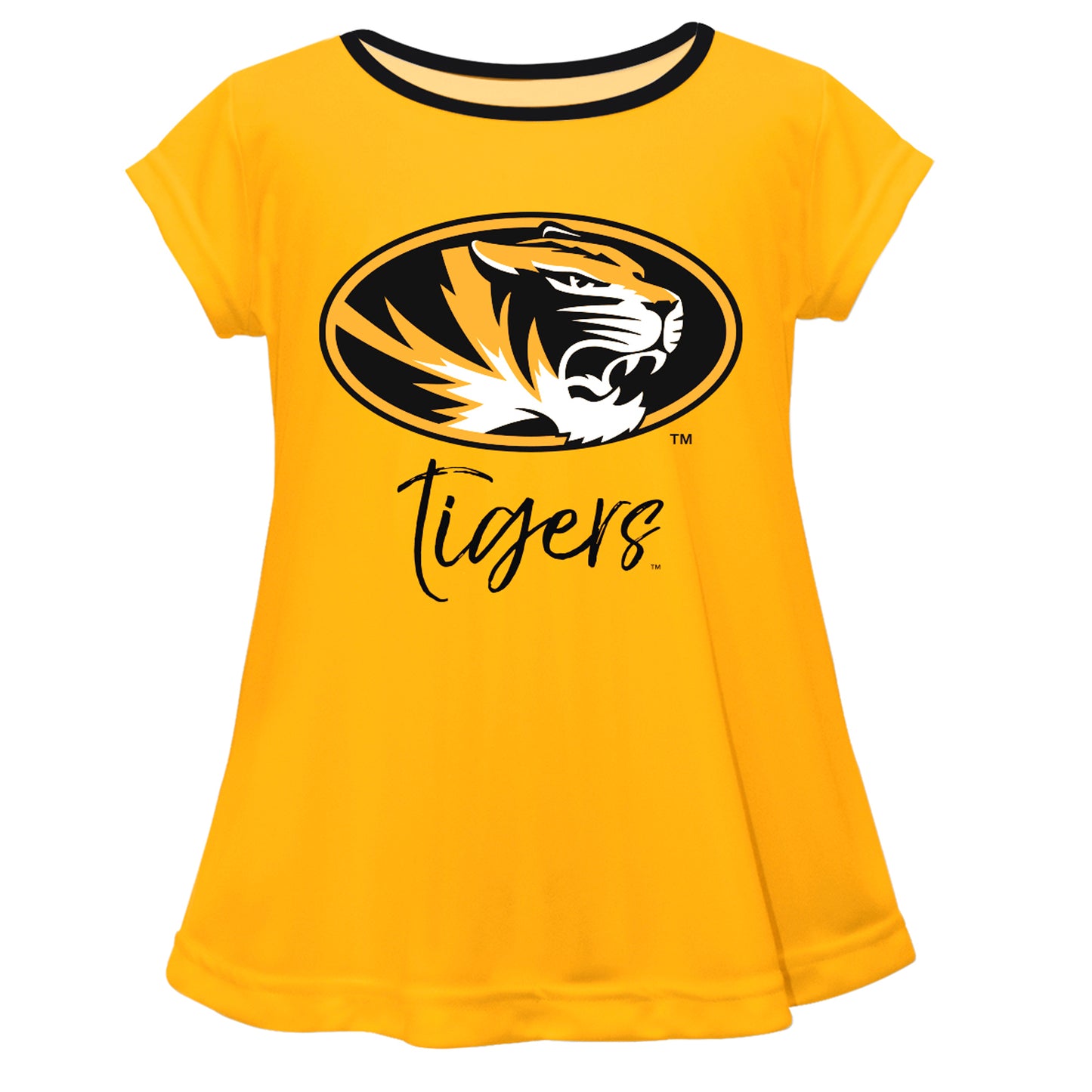 Girls Toddler Vive La Fete Gold Missouri Tigers A-Line Top