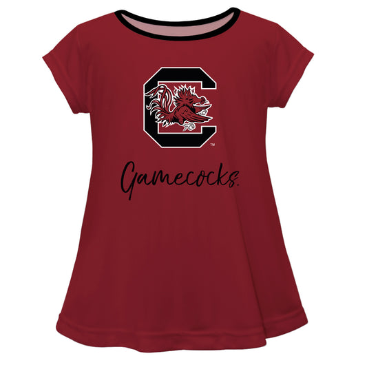 Girls Toddler Vive La Fete Garnet South Carolina Gamecocks A-Line Top