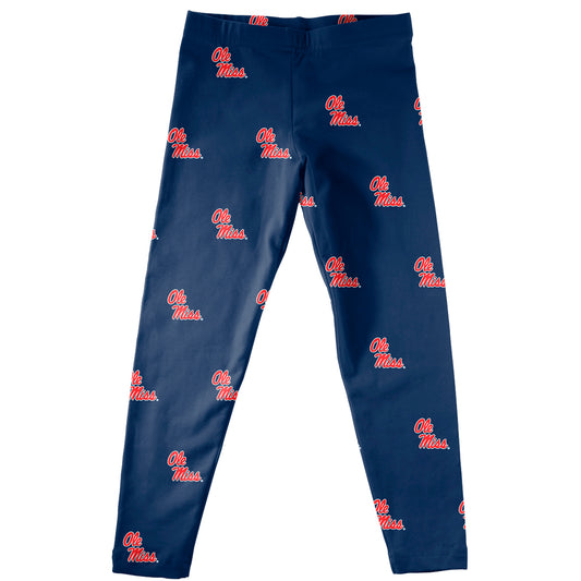 Girls Toddler Vive La Fete Blue Ole Miss Rebels All Over Print Leggings