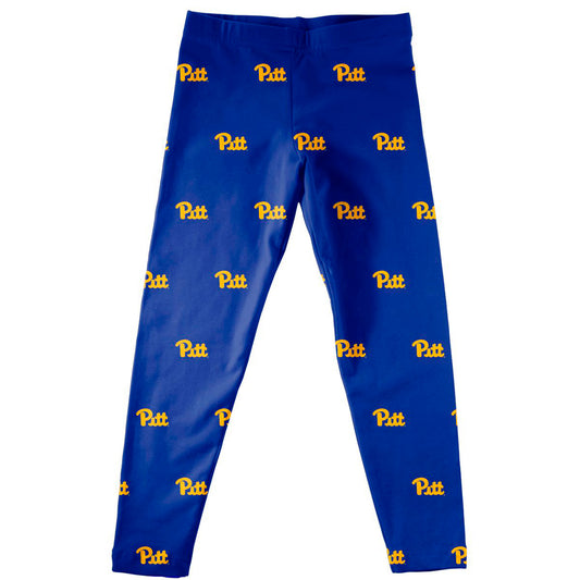 Girls Toddler Vive La Fete Blue Pitt Panthers All Over Print Leggings