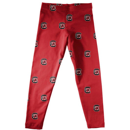 Girls Toddler Vive La Fete Garnet South Carolina Gamecocks All Over Print Leggings