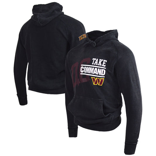 Take Command Unisex DC PROPER Black Washington Commanders Mineral Wash Vintage Pullover Hoodie