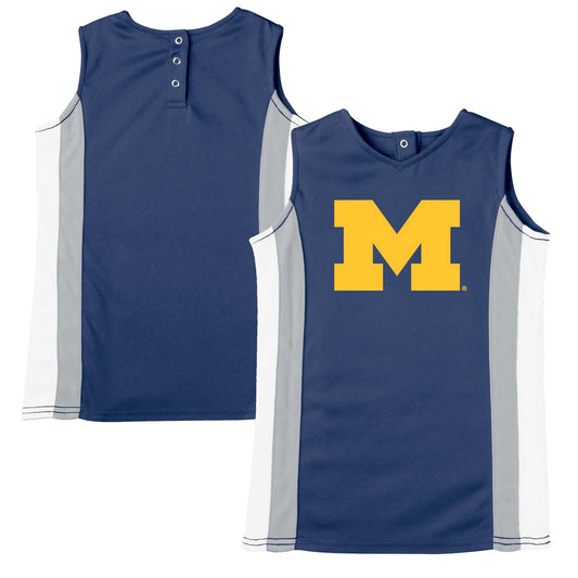 Girls Toddler Russell Navy Michigan Wolverines Cheerleader Dress