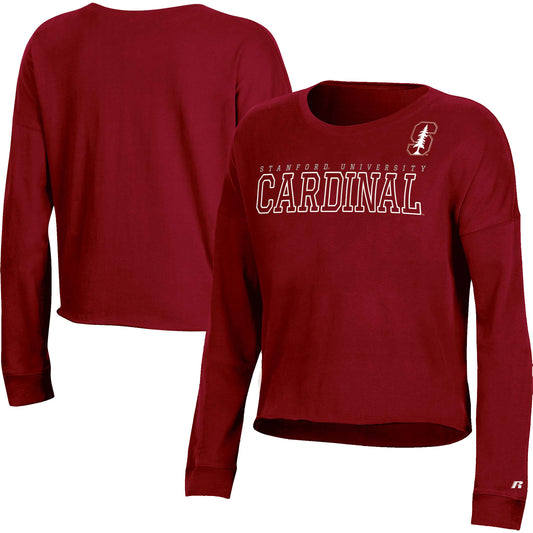 Women's Russell Cardinal Stanford Cardinal Fashion Cropped Long Sleeve T-Shirt