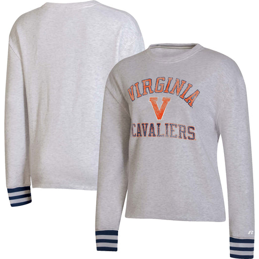 Women's Russell Ash Virginia Cavaliers Vintage Tri-Blend Pullover Sweatshirt