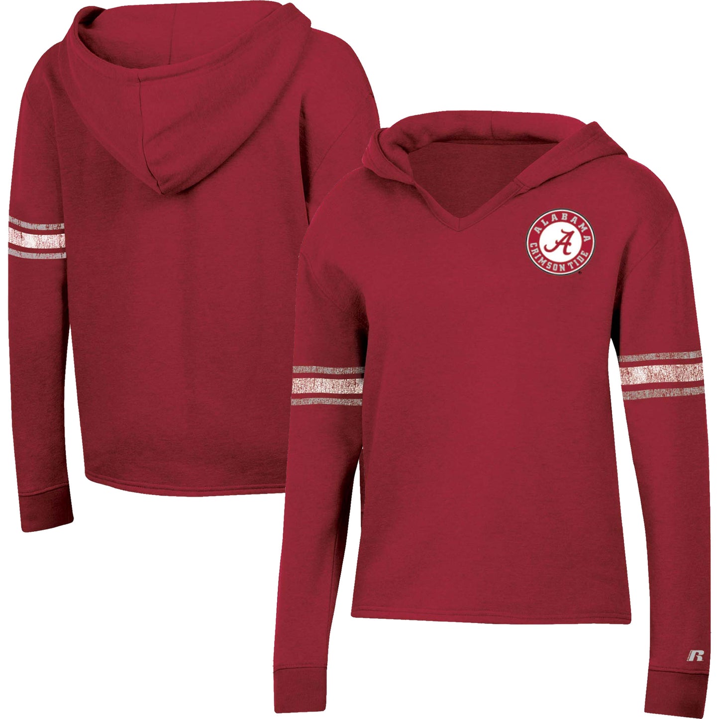 Women's Russell Heather Crimson Alabama Crimson Tide V-Neck Pullover Hoodie