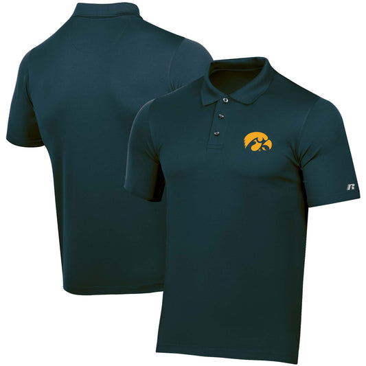 Men's Russell Navy Iowa Hawkeyes Logo Polo