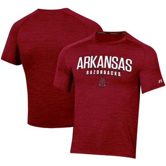 Men's Russell Cardinal Arkansas Razorbacks Wordmark Raglan T-Shirt